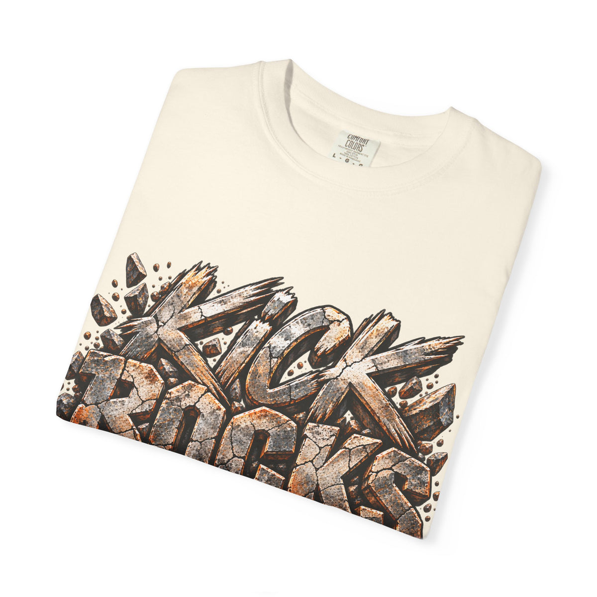 Kick Rocks T‑Shirt — Grunge Stone Graffiti Tee