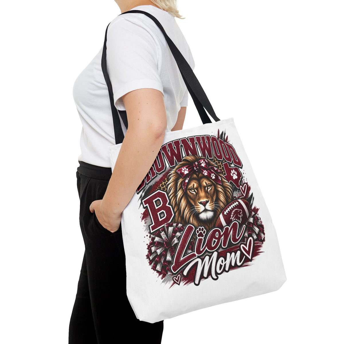 Lion Mom Tote Bag — Brownwood School Spirit Lion Mom Tote