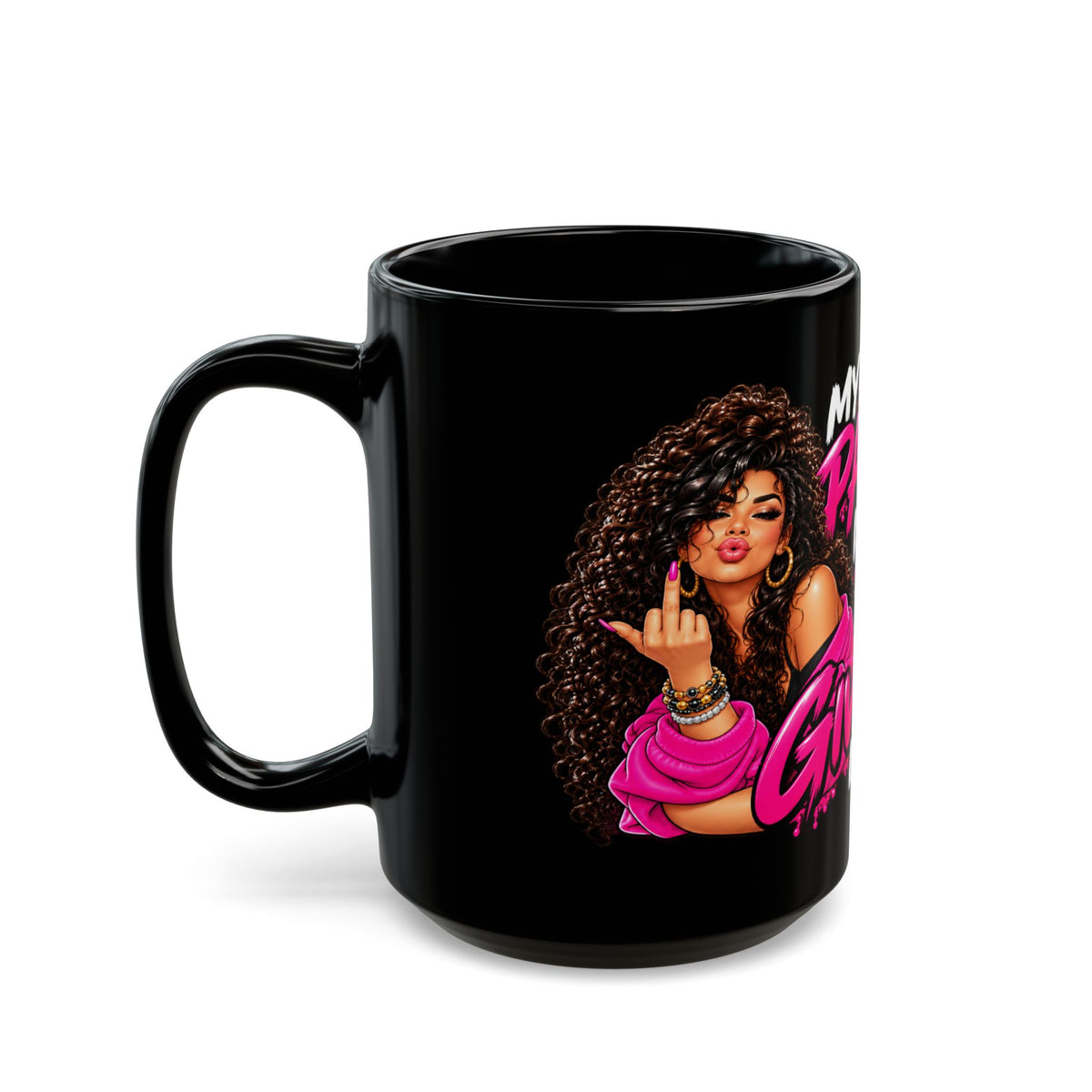 Sarcastic Black Mug — "My Patience Is Thin and My Give a F*** Is Broken"
