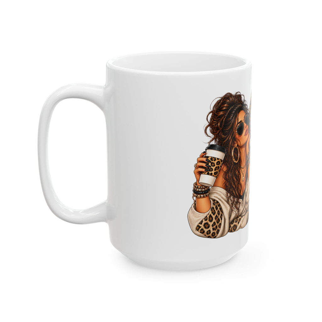 Funny Leopard Mom Ceramic Mug — "Calm Down We'll Make It Look Like An Accident" 11oz/15oz
