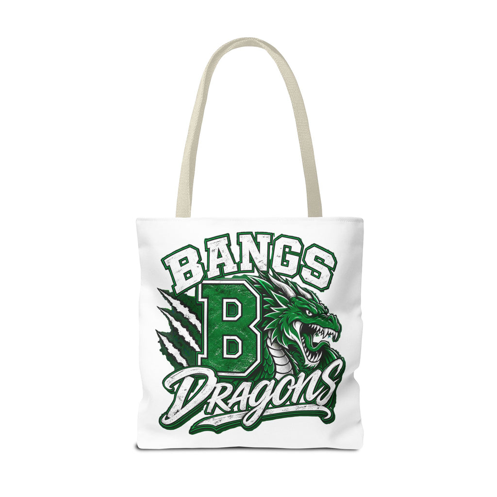 Bangs Dragons Tote Bag — Green Mascot Dragon School Spirit Tote