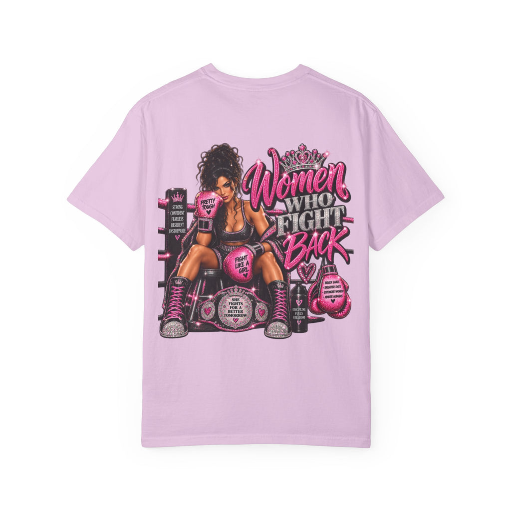 Women Who Fight Back T‑Shirt — Empowerment Boxing Graphic Tee
