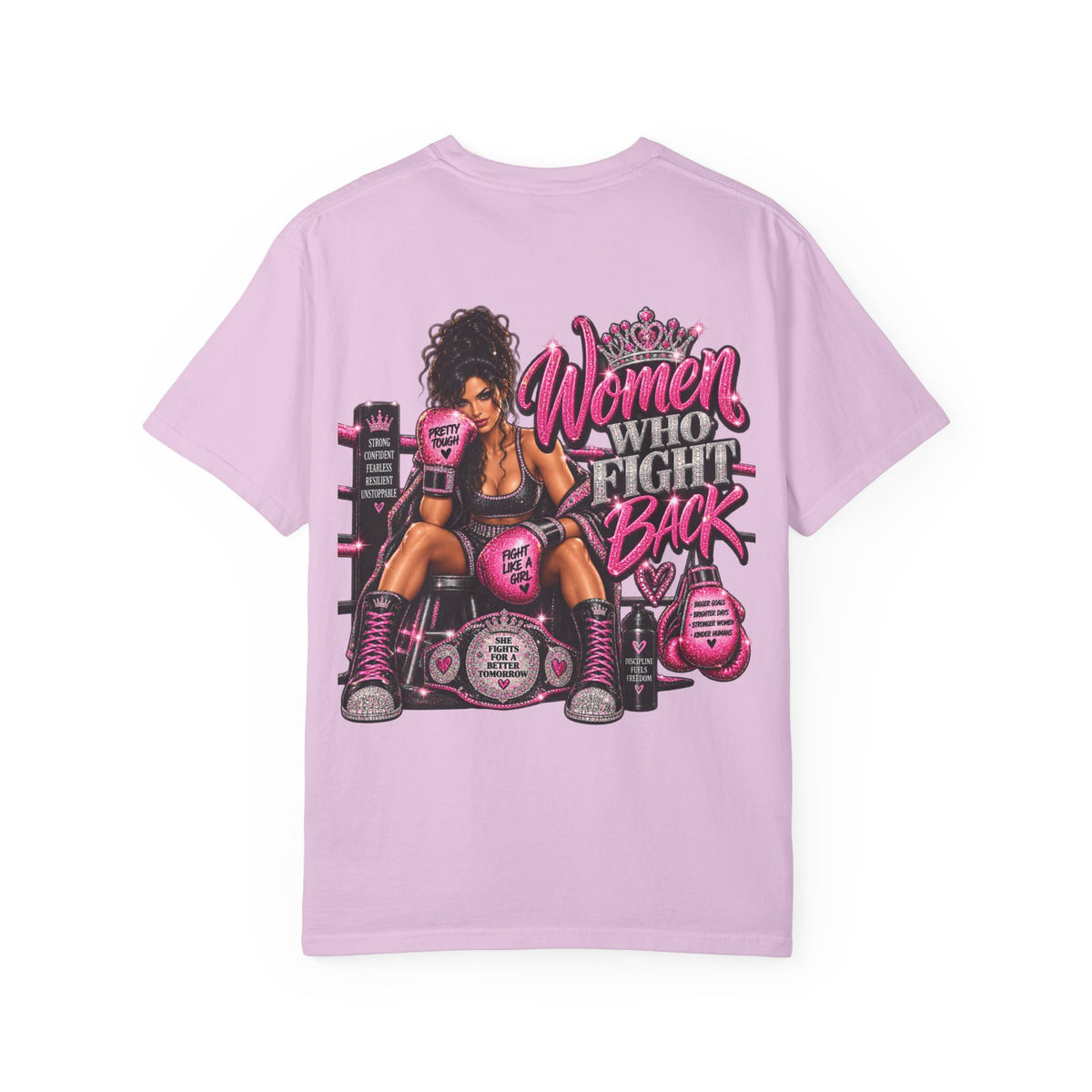 Women Who Fight Back T‑Shirt — Empowerment Boxing Graphic Tee