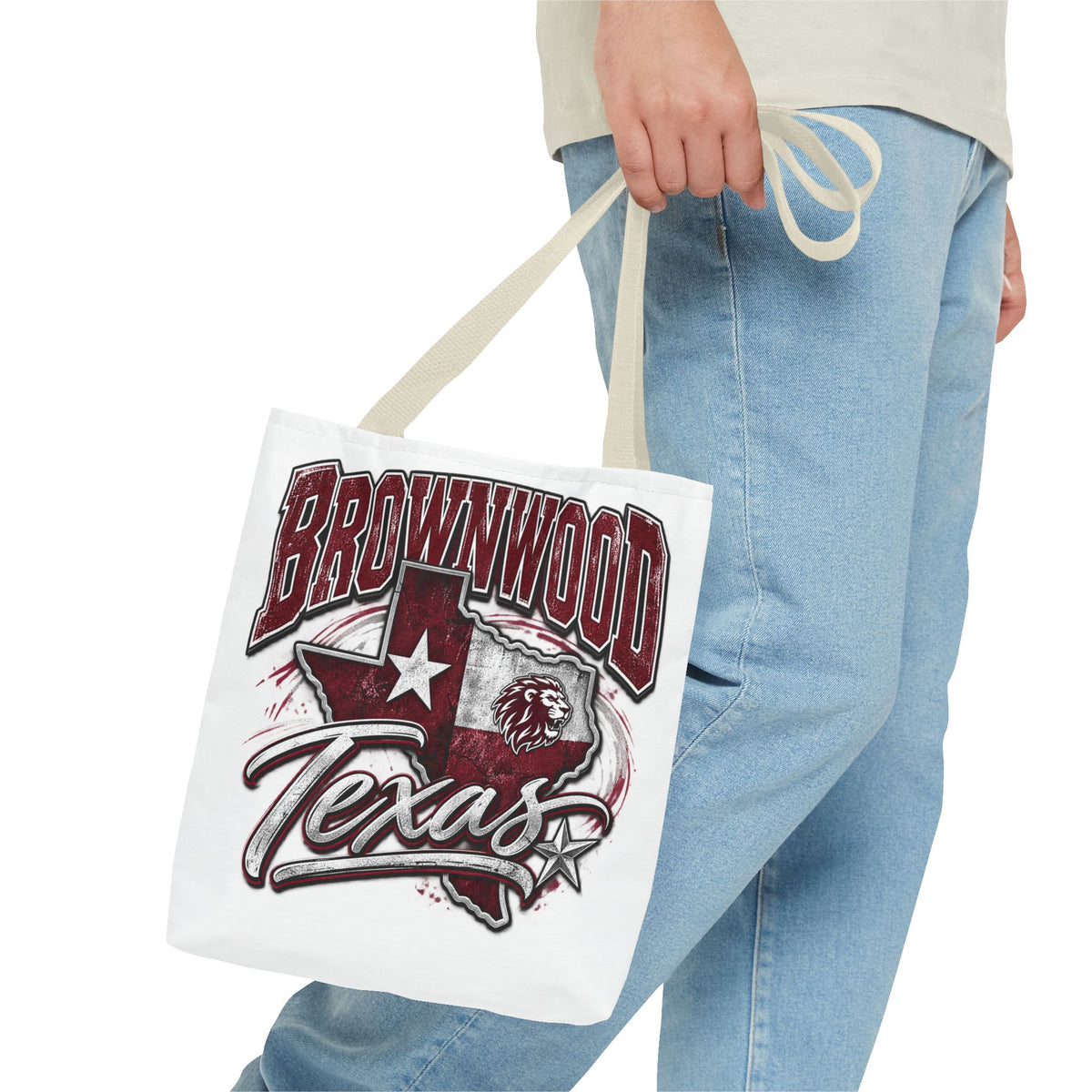 Brownwood Texas Tote Bag – Vintage State Pride AOP Canvas Tote