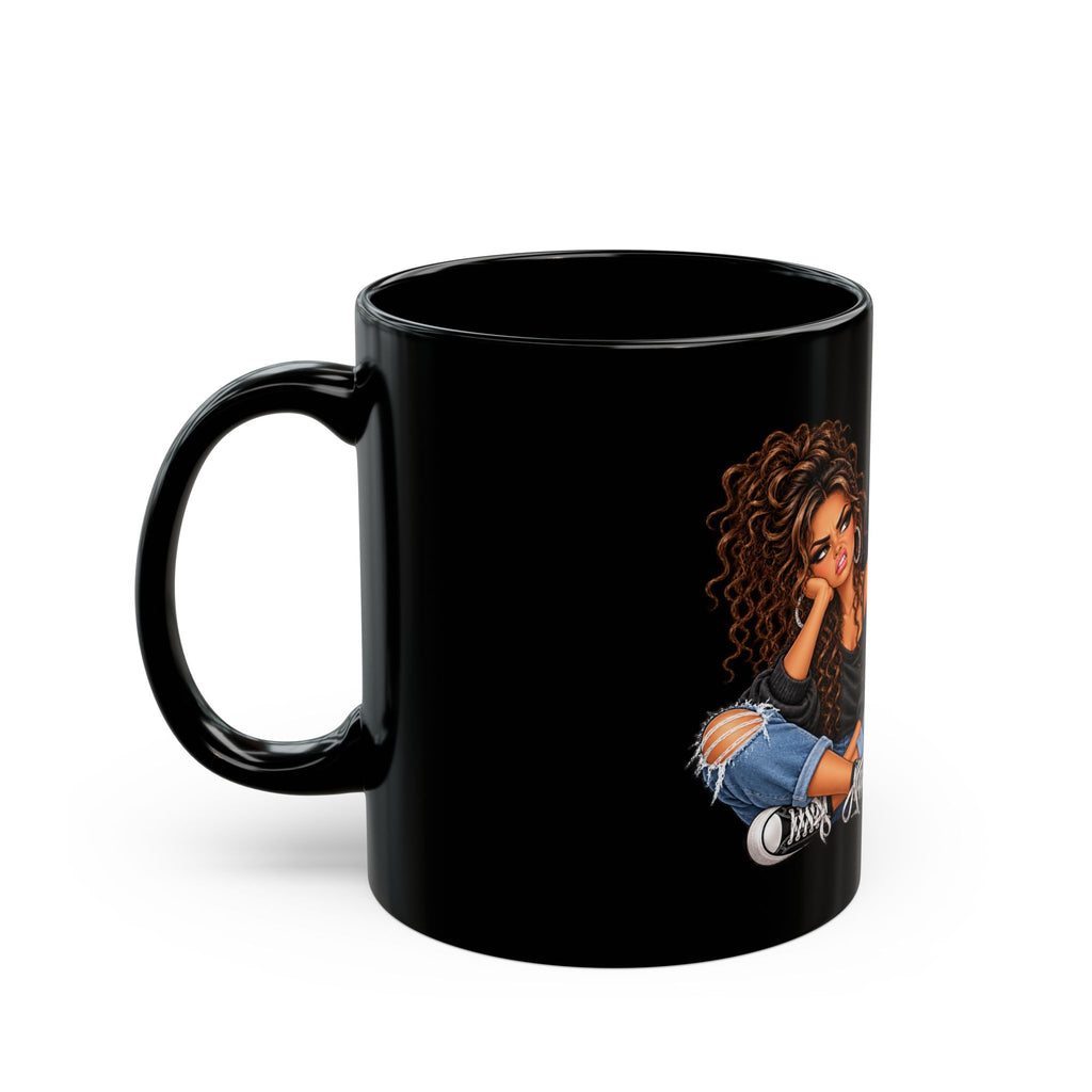 Funny Black Coffee Mug – “Some People Meditate, I Sigh Heavily and Swear a Lot” – Gifts for Sarcastic Women