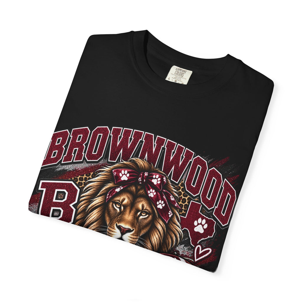 Brownwood Lion Mom T‑Shirt — High School Mascot Football Mom Tee