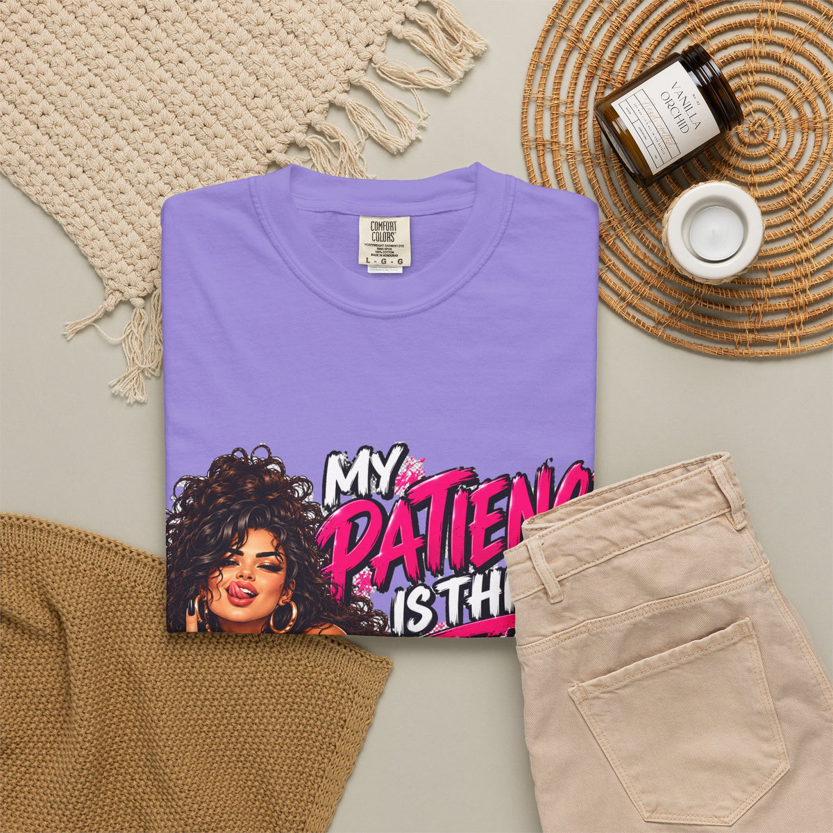 Graphic T-Shirt — "My Patience Is Thin and My Give a F*** Is Broken" Retro Sassy Woman