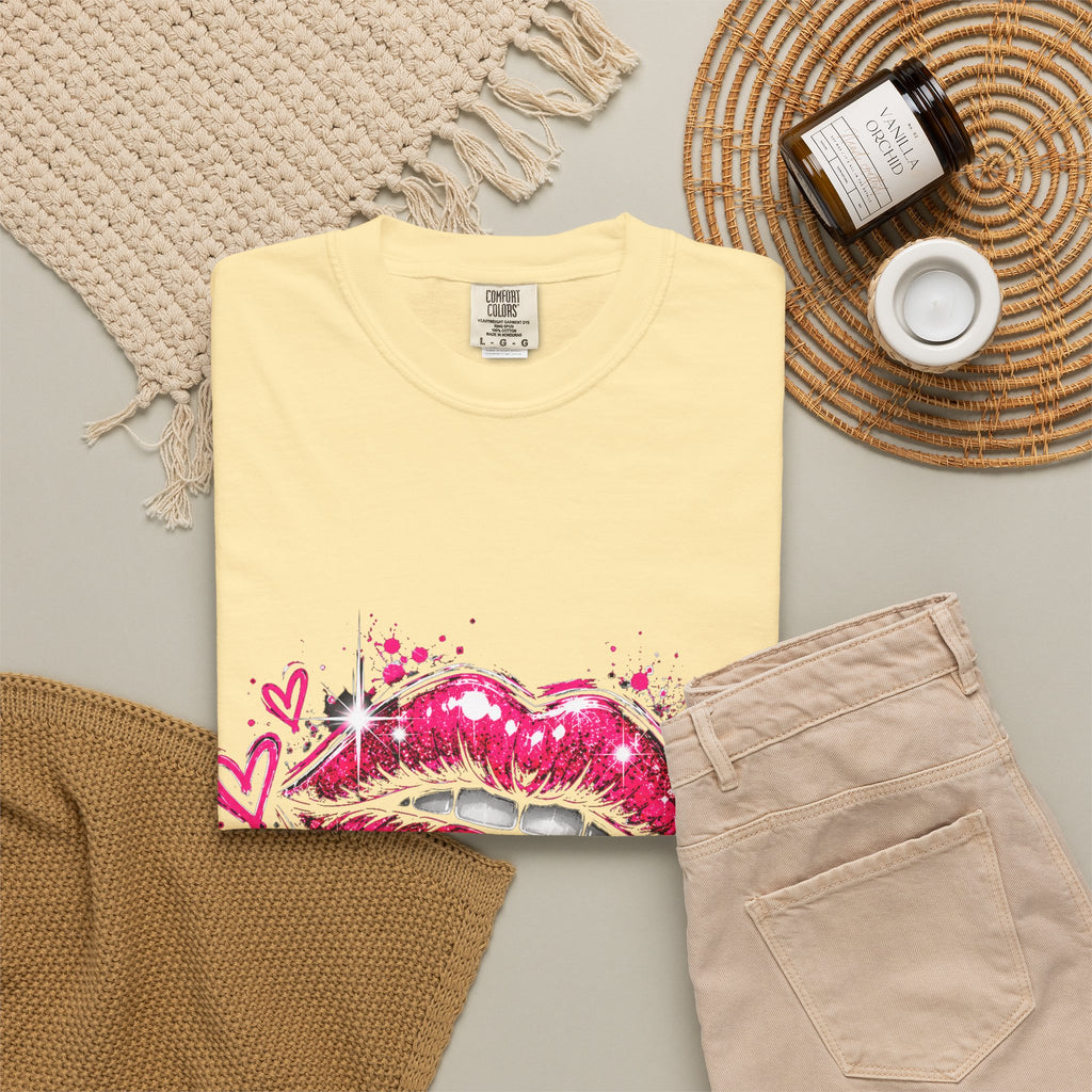 Dripping Pink Kiss T‑Shirt — Graffiti Lip Art Tee