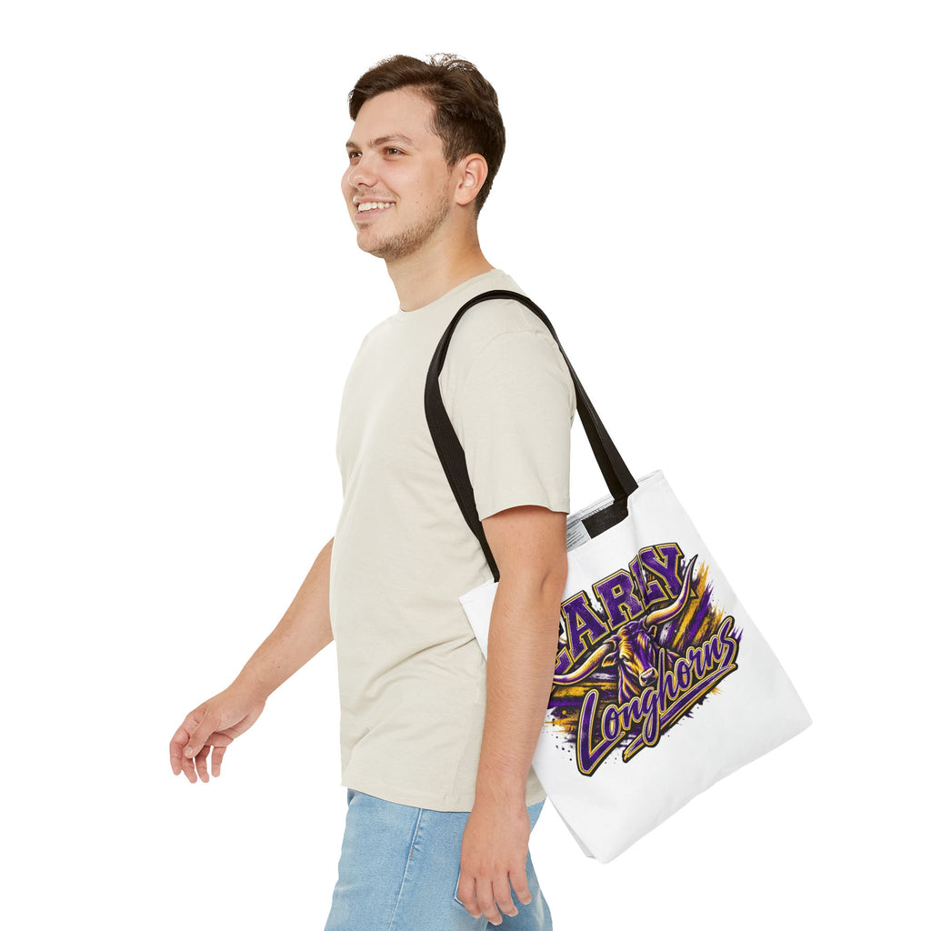 Early Longhorns Graphic Tote Bag – School Spirit Purple & Gold