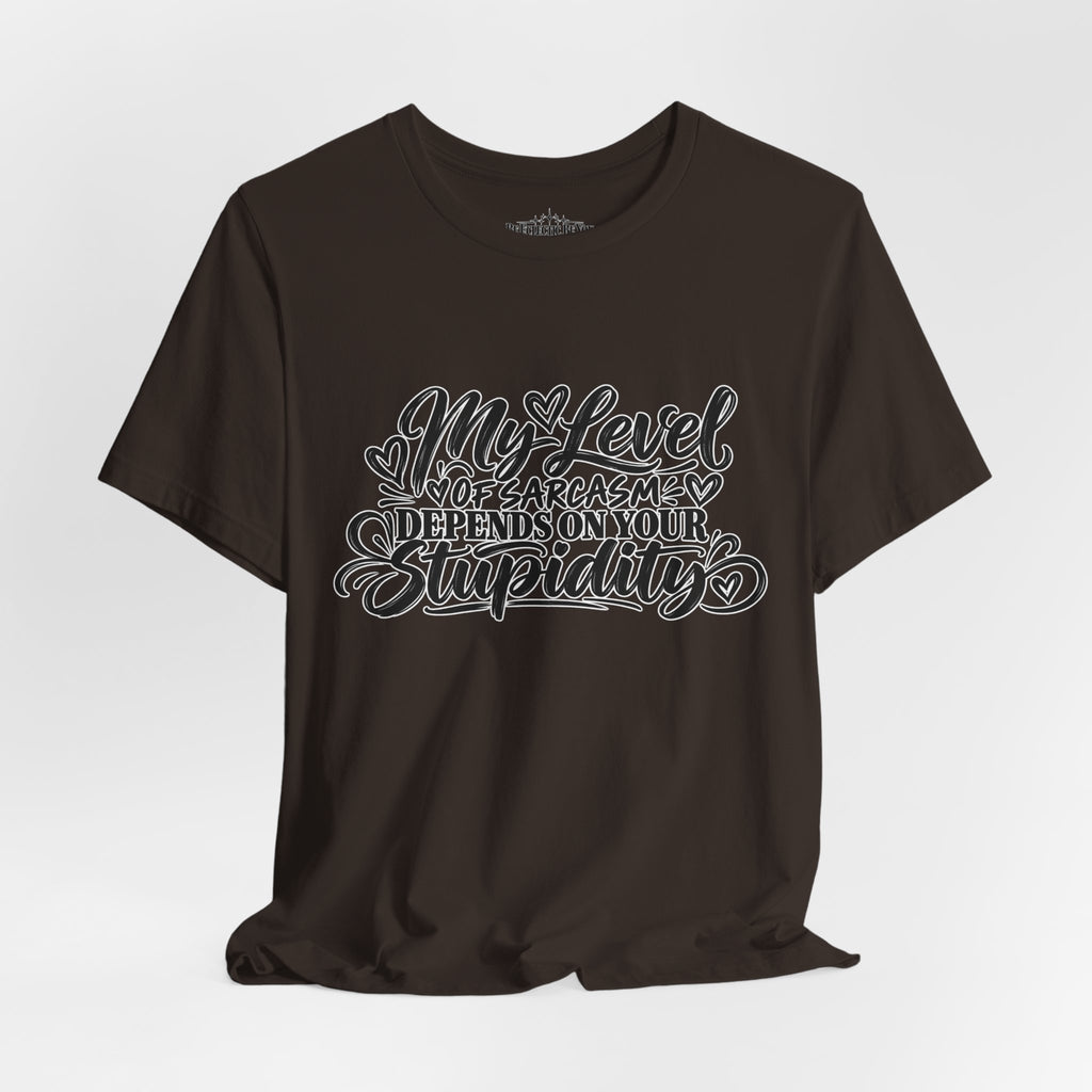 My Level of Sarcasm Depends on Your Stupidity T-Shirt