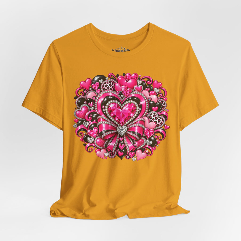 Pink Heart Valentine’s Day Graphic T-Shirt
