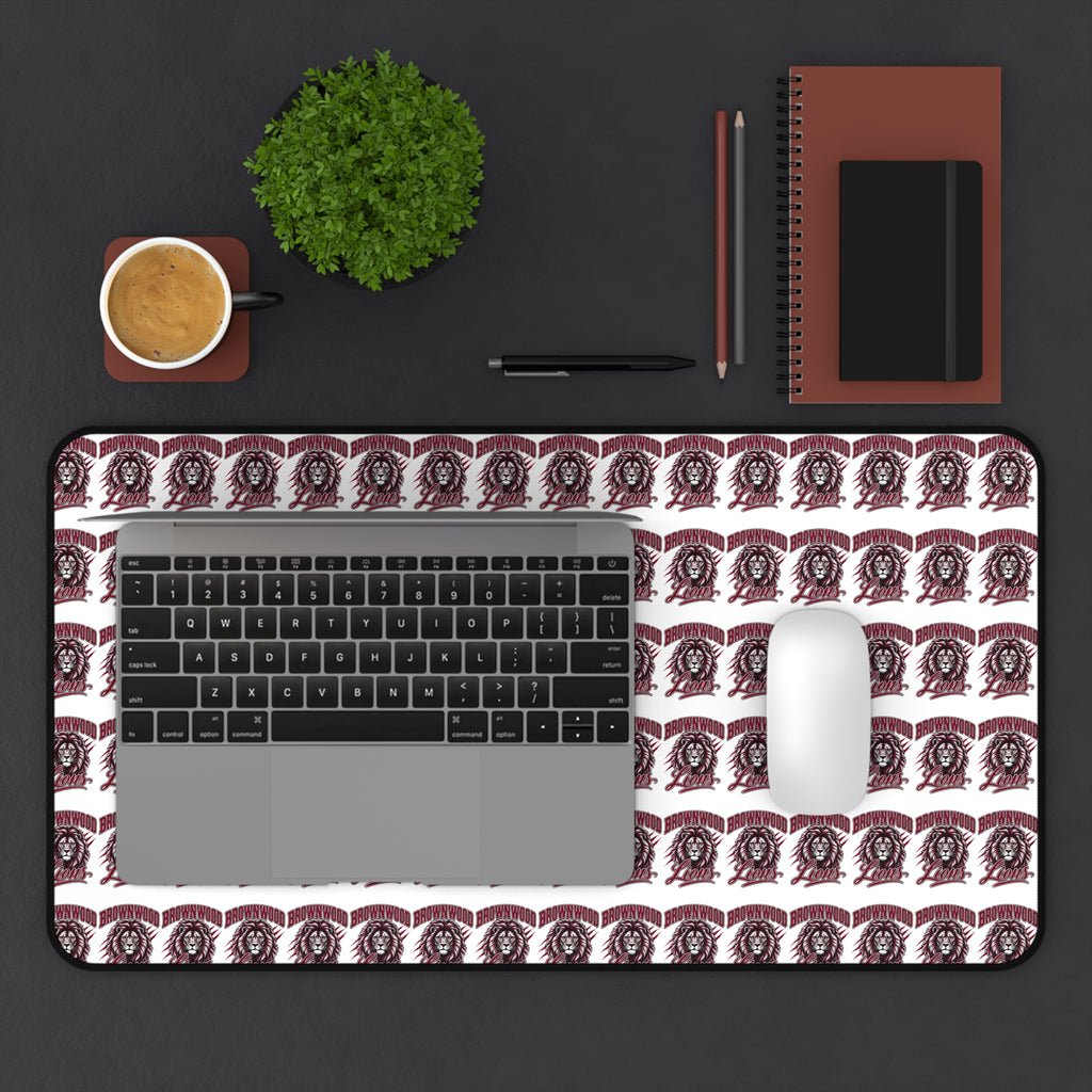Vintage Typewriter Pattern Desk Mat — Retro Office Mouse Pad