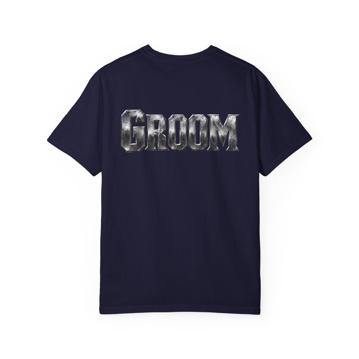Groom Graphic T-Shirt — Metallic Lettering Wedding Tee for Grooms