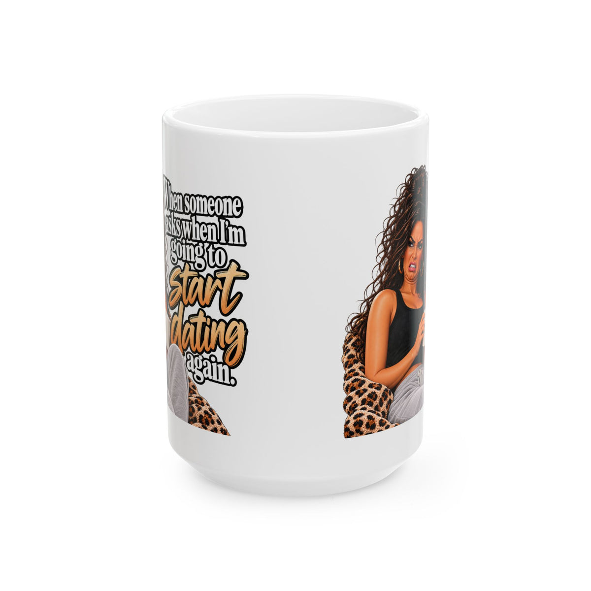 “Start Dating Again” Leopard Mug
