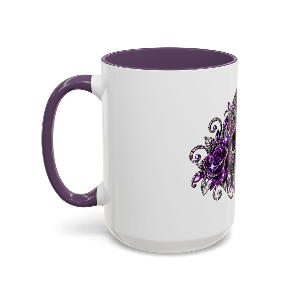 Purple Jeweled Skull Coffee Mug — Gothic Accent Tea Cup