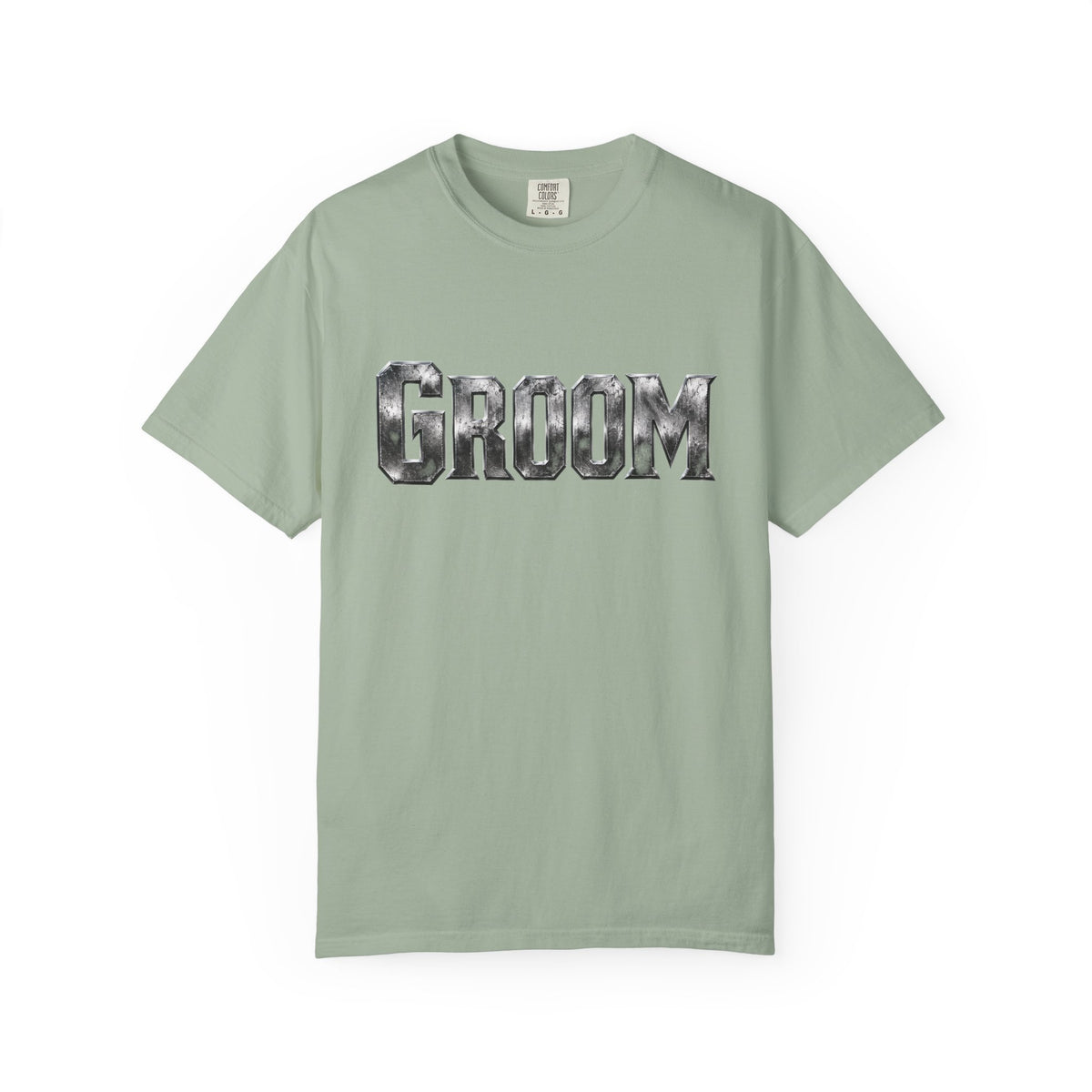 Groom Graphic T-Shirt — Metallic Lettering Wedding Tee for Grooms