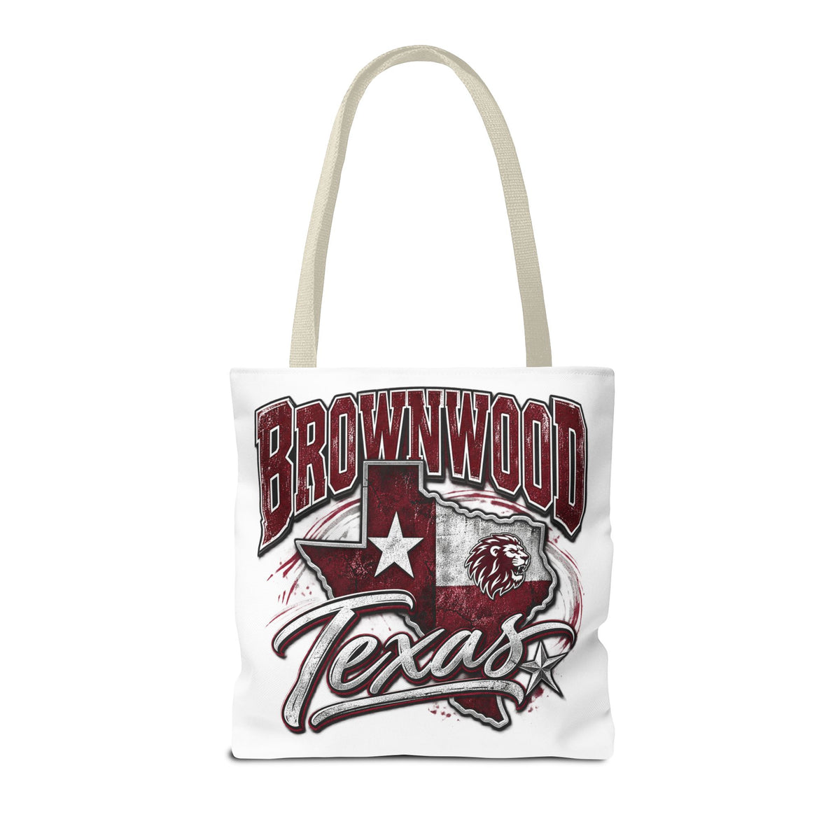Brownwood Texas Tote Bag – Vintage State Pride AOP Canvas Tote