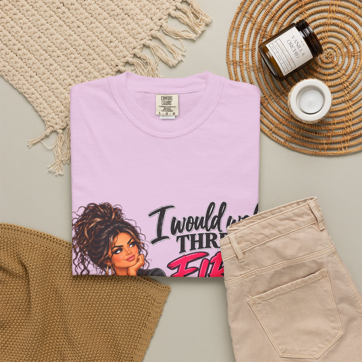 Graphic Tee — "I Would Walk Through Fire for You But I Don't Have The Shoes" Girl Illustration