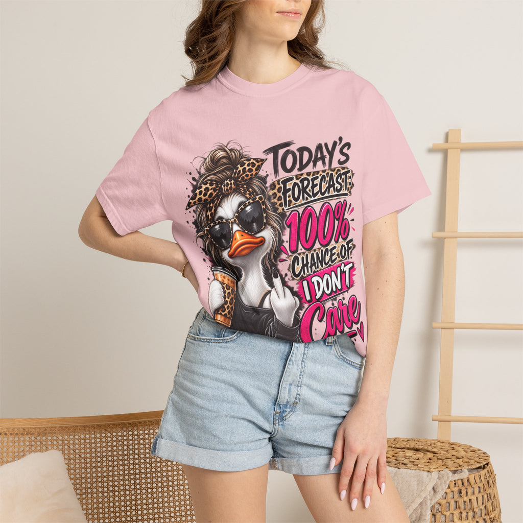 Graphic T-Shirt — "Today's Forecast: 100% Chance I Don't Care" Duck Design