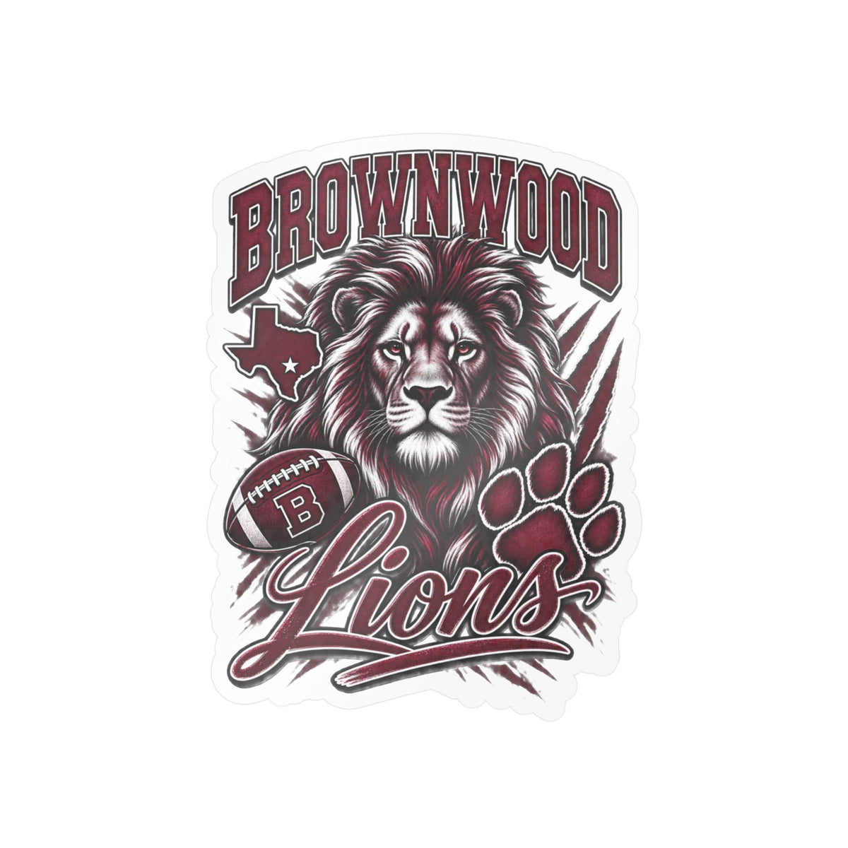 Brownwood Lions Kiss-Cut Vinyl Decals