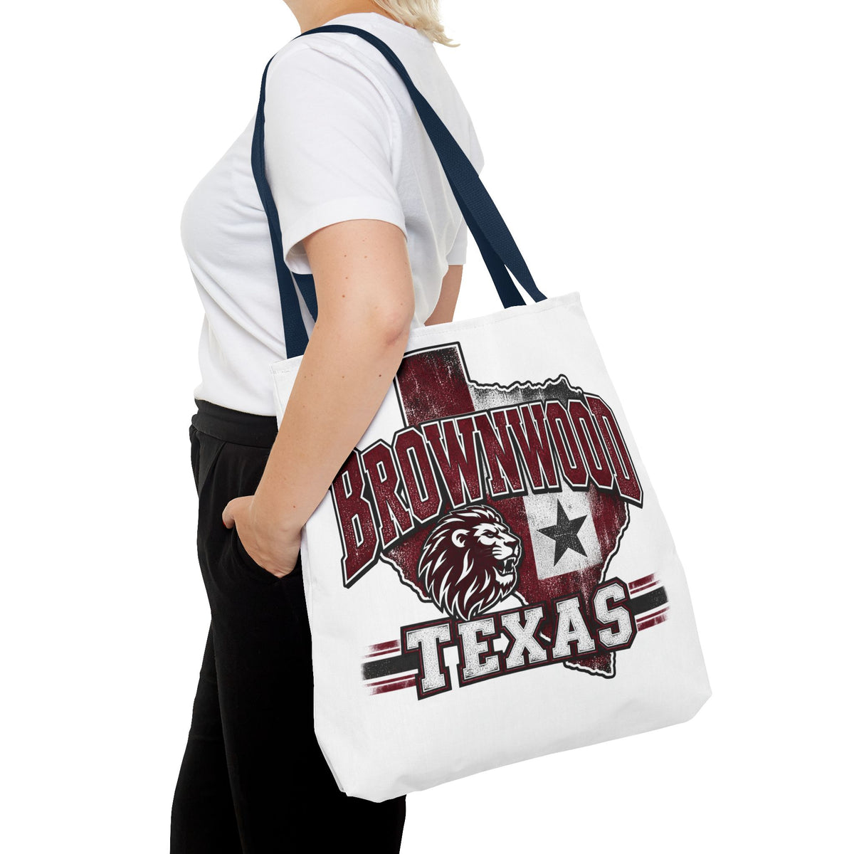 Brownwood Texas Lion Tote Bag – Vintage State Pride AOP Tote