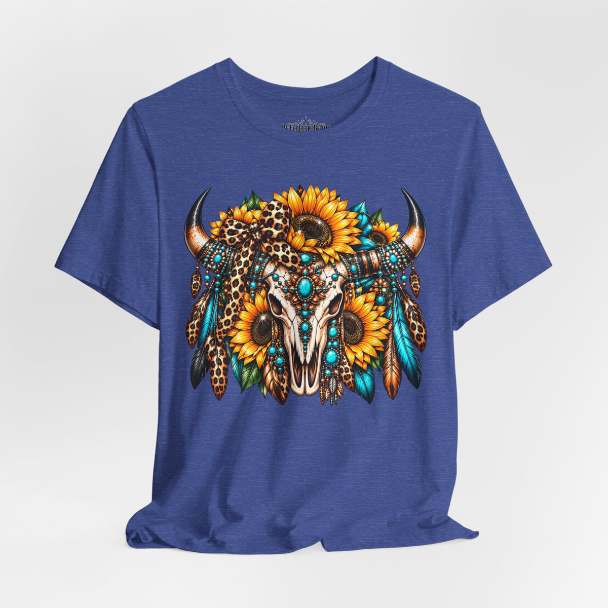Boho Buffalo Skull Sunflower T-Shirt