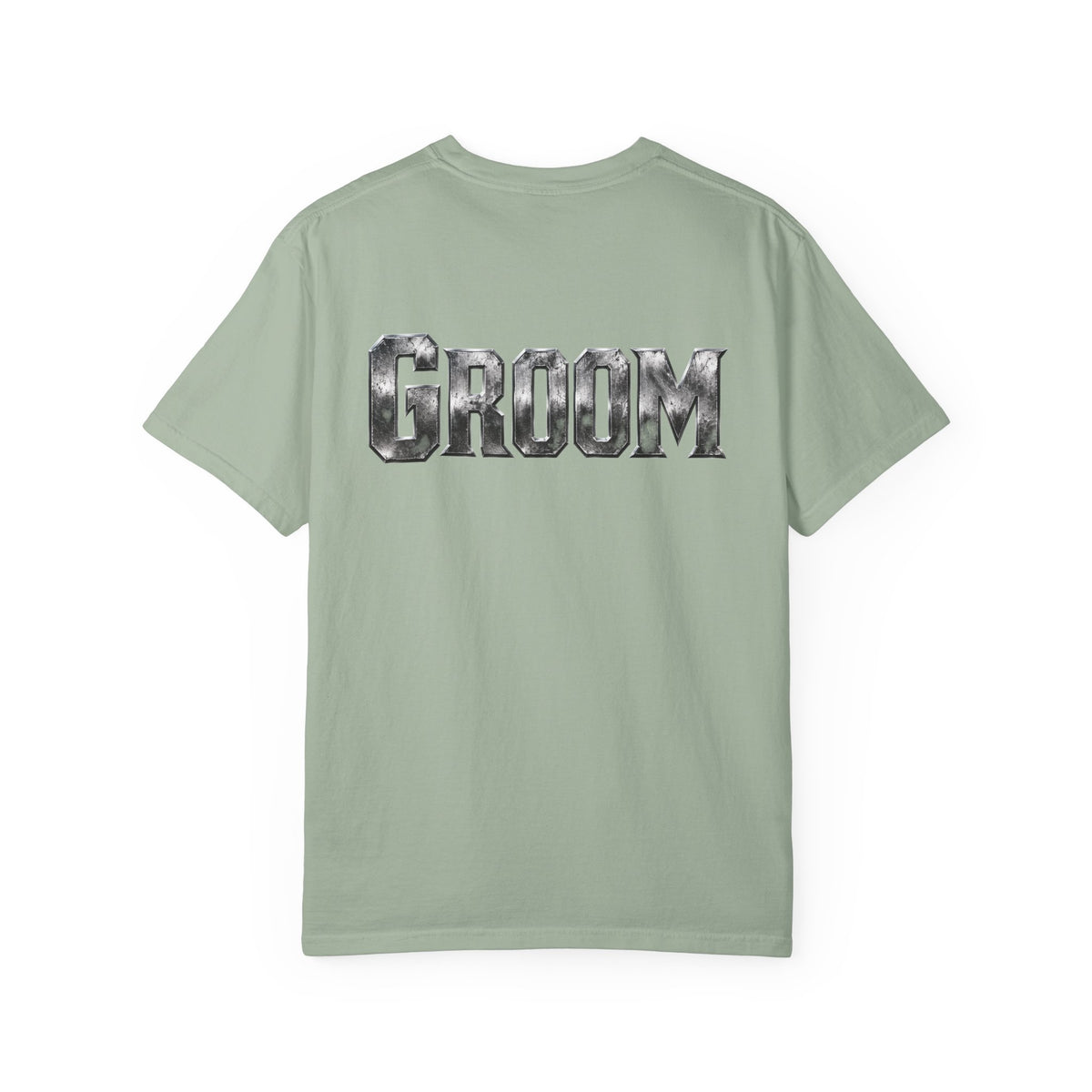 Groom Graphic T-Shirt — Metallic Lettering Wedding Tee for Grooms