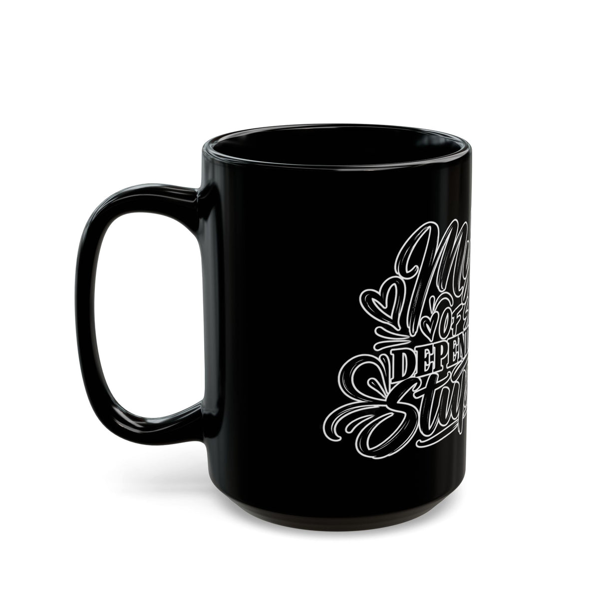 Sarcastic Quote Black Coffee Mug — "My Level of Sarcasm Depends on Your Stupidity"