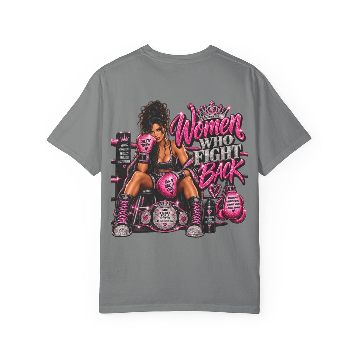 Women Who Fight Back T‑Shirt — Empowerment Boxing Graphic Tee