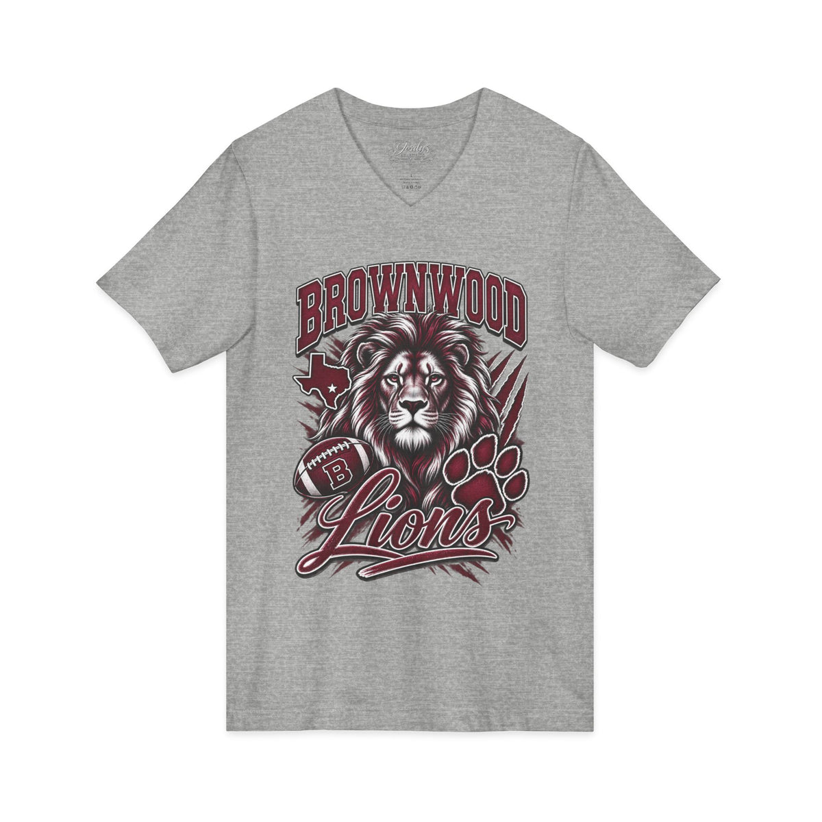 Brownwood Lions Unisex Jersey Short Sleeve V-Neck Tee