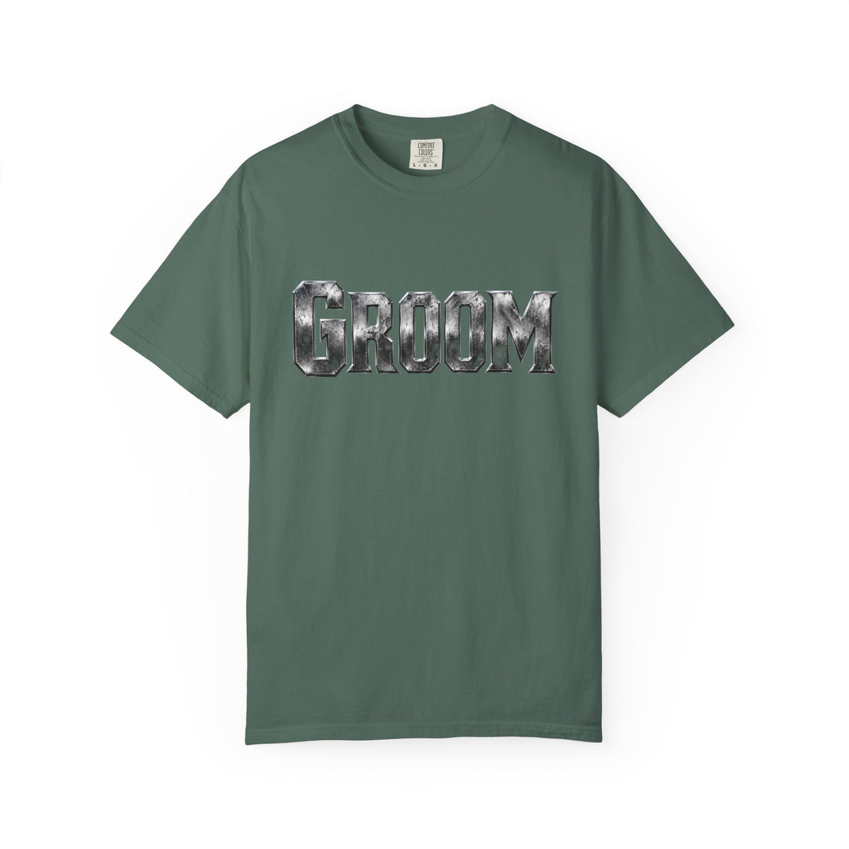 Groom Graphic T-Shirt — Metallic Lettering Wedding Tee for Grooms