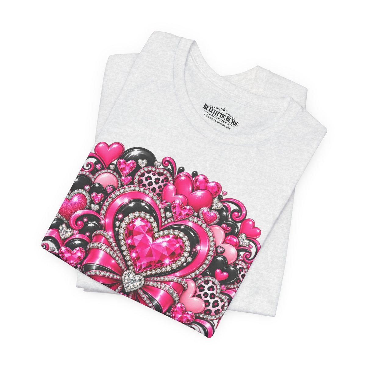 Pink Heart Valentine’s Day Graphic T-Shirt