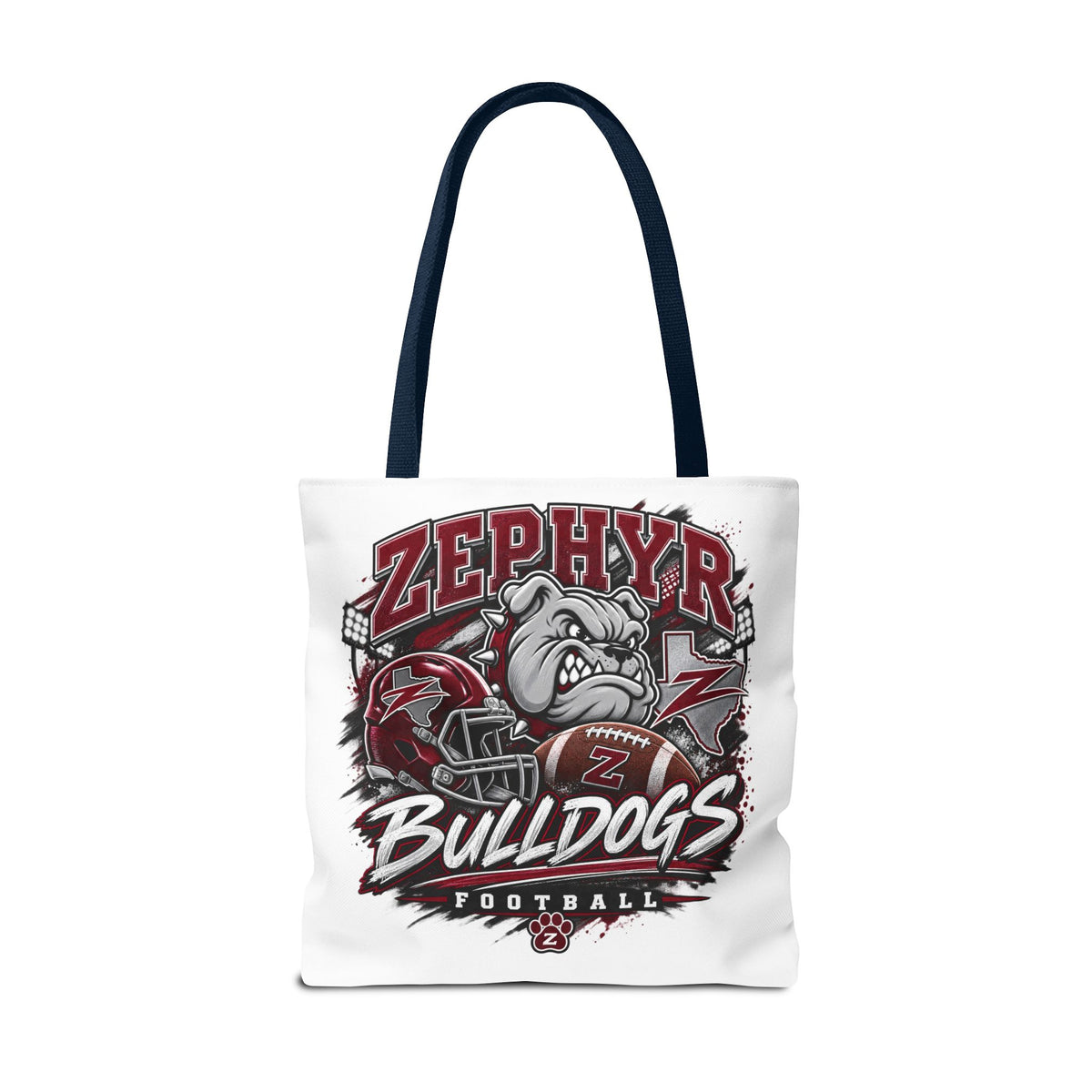 Bulldogs Football Tote Bag — Zephyr Mascot Collegiate Game Day Tote