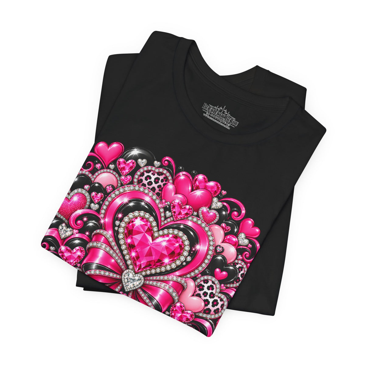 Pink Heart Valentine’s Day Graphic T-Shirt