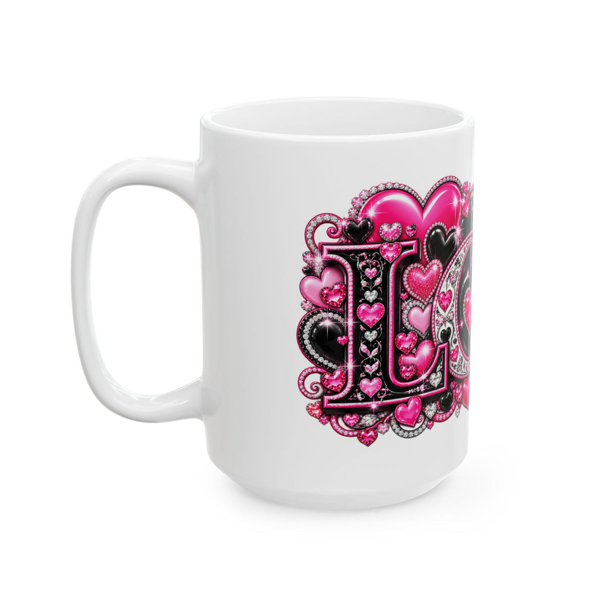 Romantic LOVE Heart Design Ceramic Mug