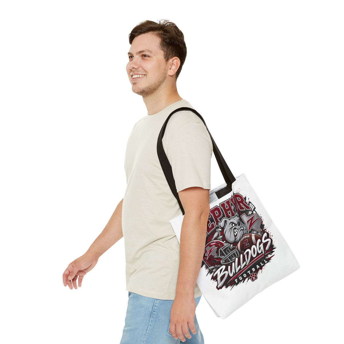 Bulldogs Football Tote Bag — Zephyr Mascot Collegiate Game Day Tote