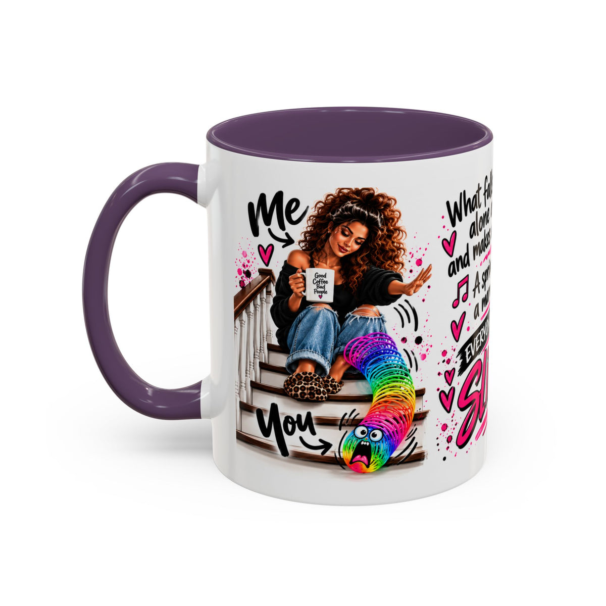 Slinky Coffee Mug — Funny Rainbow Slinky Gift for Friends & Teachers