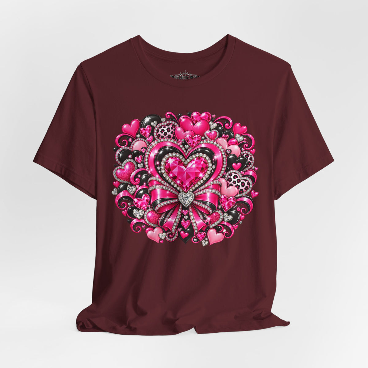 Pink Heart Valentine’s Day Graphic T-Shirt
