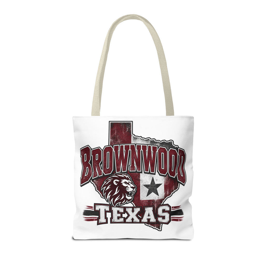 Brownwood Texas Lion Tote Bag – Vintage State Pride AOP Tote