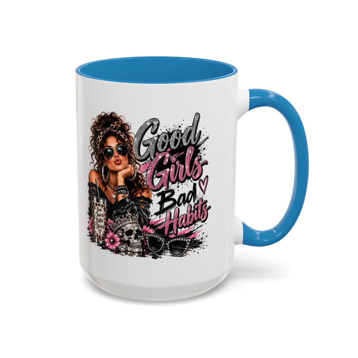 Good Girls Bad Habits Accent Coffee Mug – 11/15oz Stylish Graphic Mug for Trendy Women