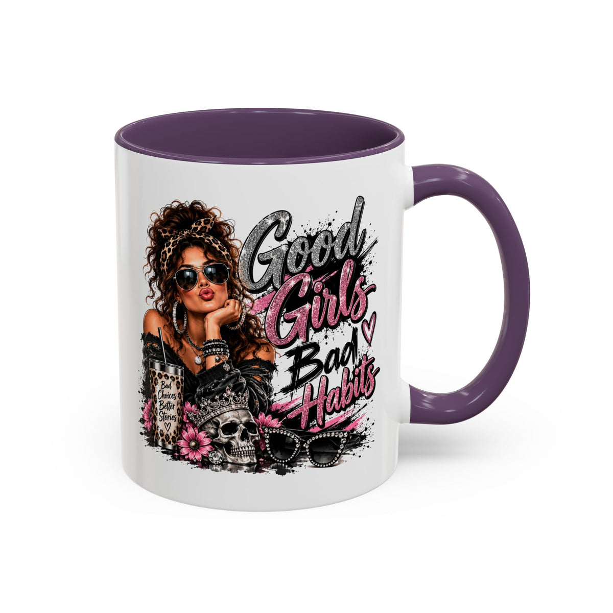 Good Girls Bad Habits Accent Coffee Mug – 11/15oz Stylish Graphic Mug for Trendy Women