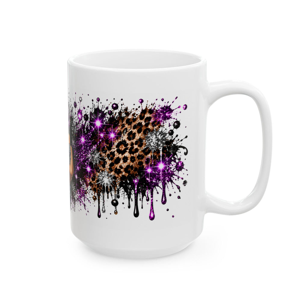 Middle Finger Purple Glam Ceramic Mug — Edgy Don’t Care Coffee Cup (11oz & 15oz)