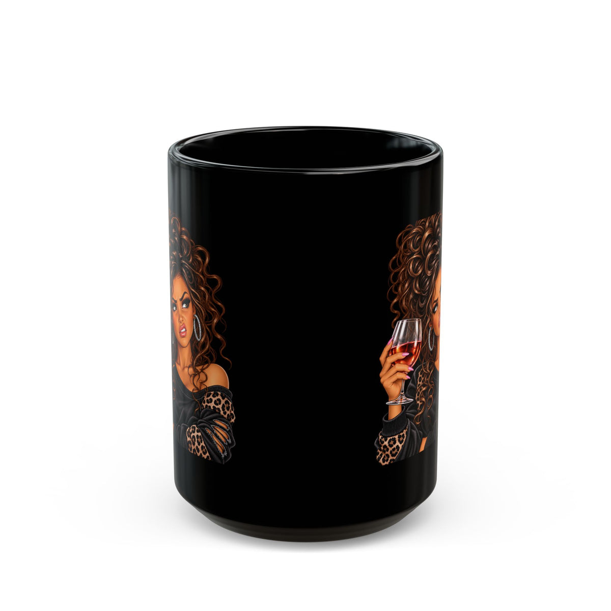 Sassy Wine Black Mug