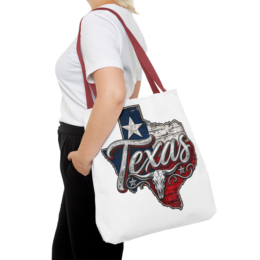 Texas Flag State Outline Tote Bag — Rustic Western 'Texas' Design
