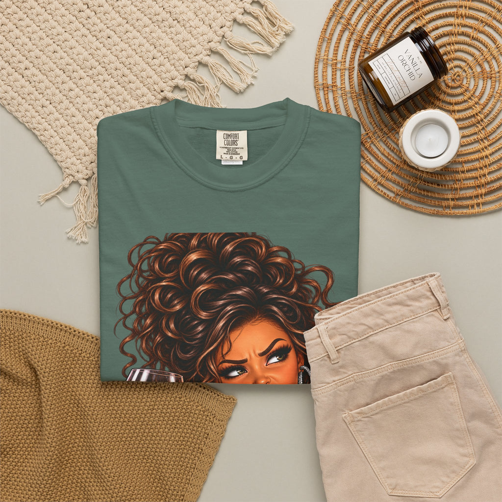 Sassy Curly Girl Wine T-Shirt