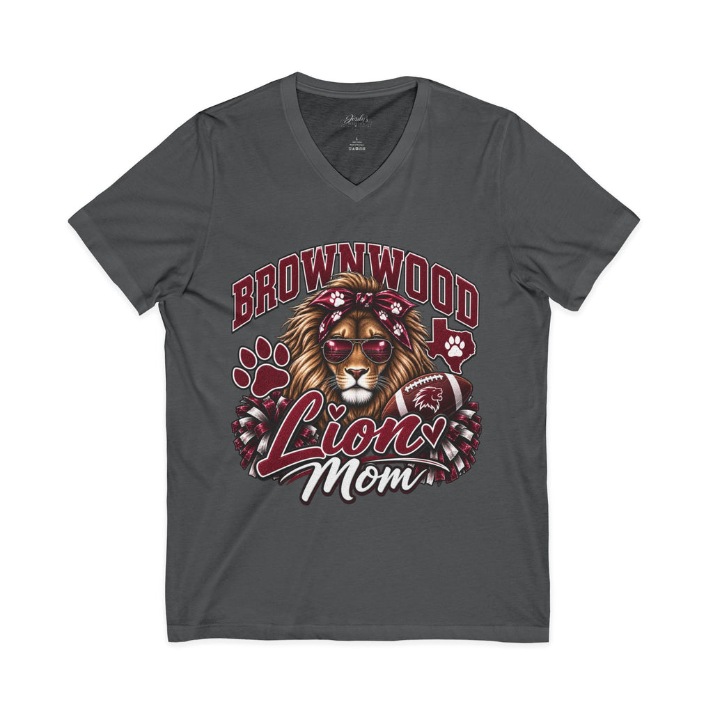 Brownwood Lions Mom Jersey Short Sleeve V-Neck Tee