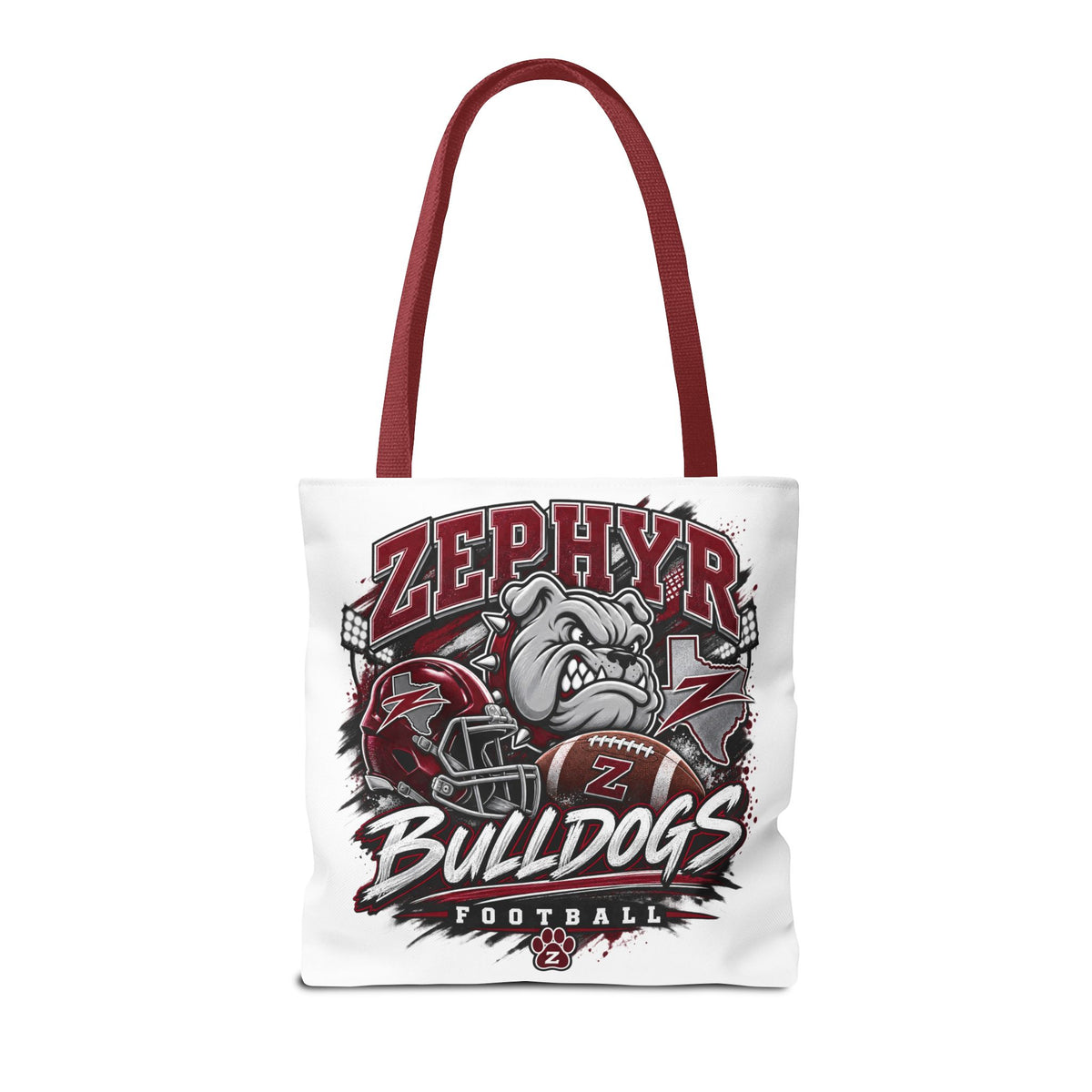 Bulldogs Football Tote Bag — Zephyr Mascot Collegiate Game Day Tote