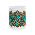 Ornate Turquoise Cross Mug – Gothic Christian Coffee Cup