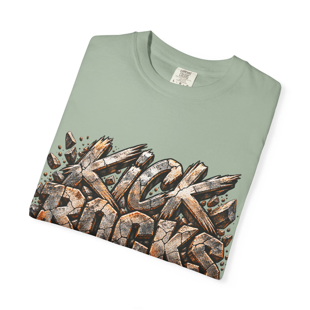 Kick Rocks T‑Shirt — Grunge Stone Graffiti Tee