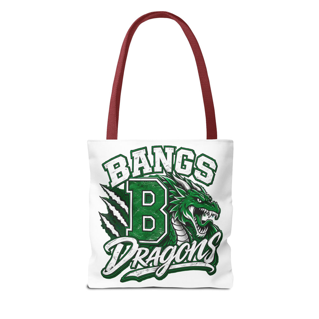 Bangs Dragons Tote Bag — Green Mascot Dragon School Spirit Tote